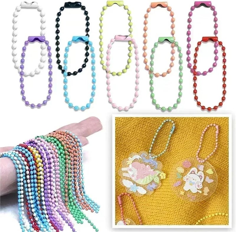Colorful Ball Beads Chain 500pcs For DIY Bracelet Jewelry Making Keychain Dolls Label Tag Connector - Image 5