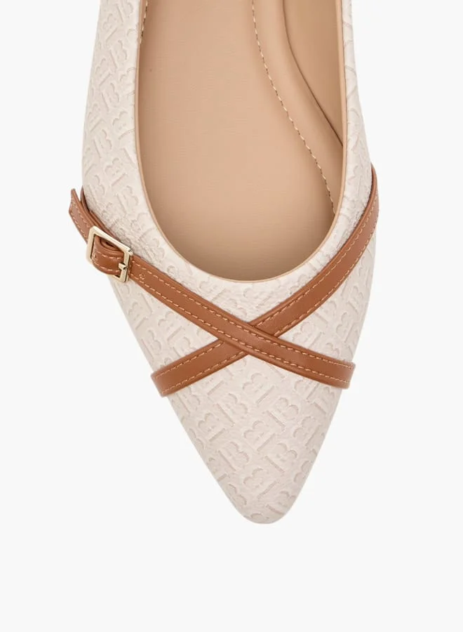 Flora Bella By Shoexpress Women Monogram Print Slip-On Ballerina Shoes