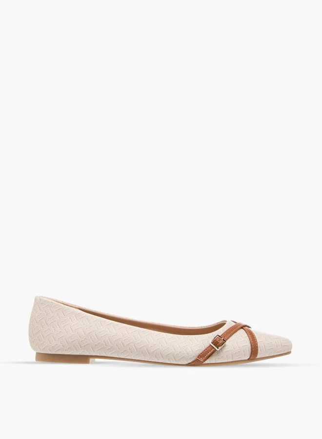 Flora Bella By Shoexpress Women Monogram Print Slip-On Ballerina Shoes
