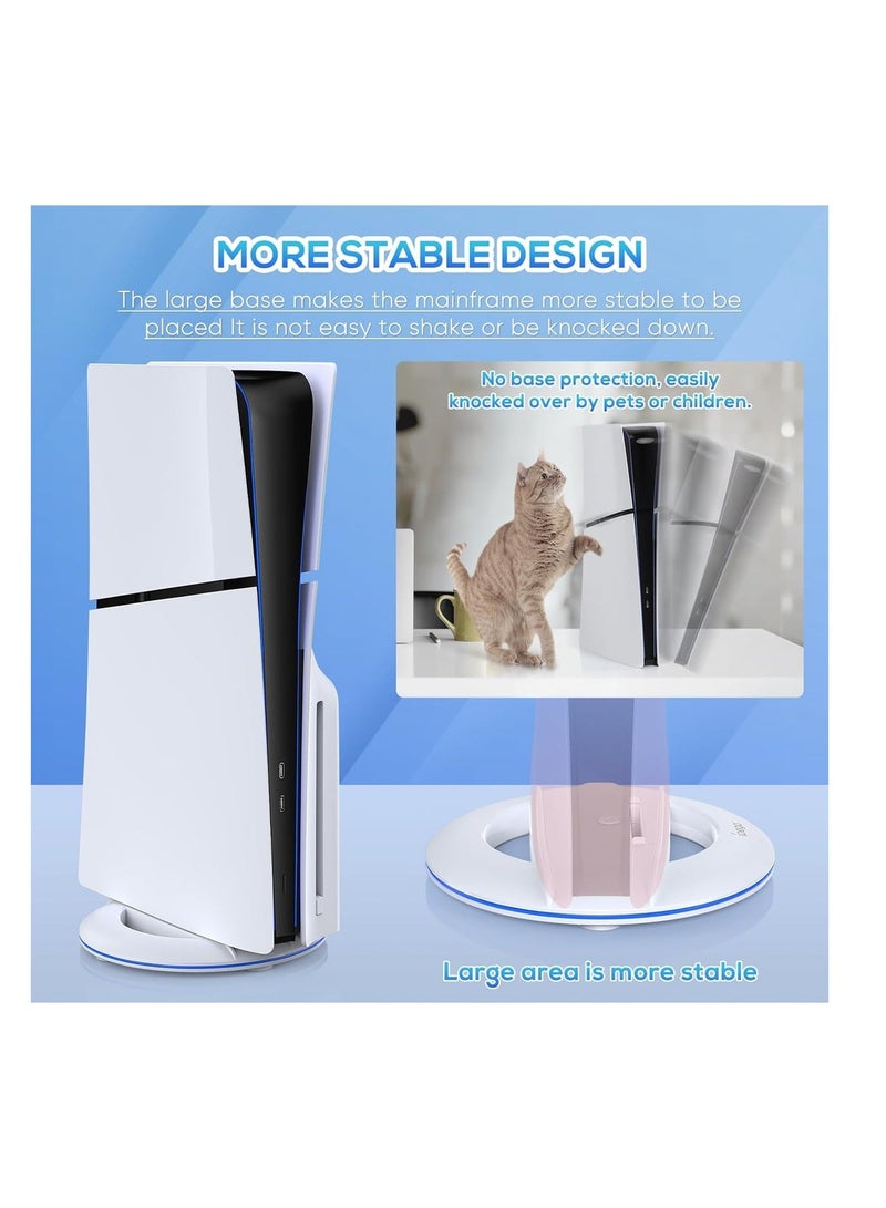 Ipega Vertical Stand for PS5 Slim Console Disc and Digital with Screw, Base Stand Replacement for Playstation 5 Slim Console, White - Image 3
