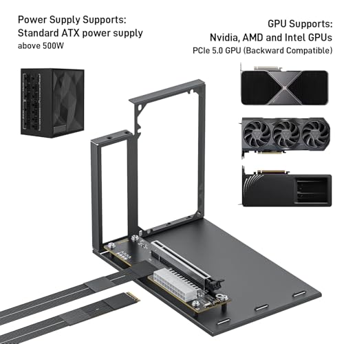 OwlTree دوك OwlTree PCIe 5.0 x4 128Gbps eGPU، لبطاقات الرسوميات من سلسلة 50، كابل ريسر M.2 NVME إلى PCIe x16 بطول 30 سم، يدعم مزود الطاقة ATX القياسي وGPU خارجي لجهاز Mini PC NUC لابتوب - Image 4