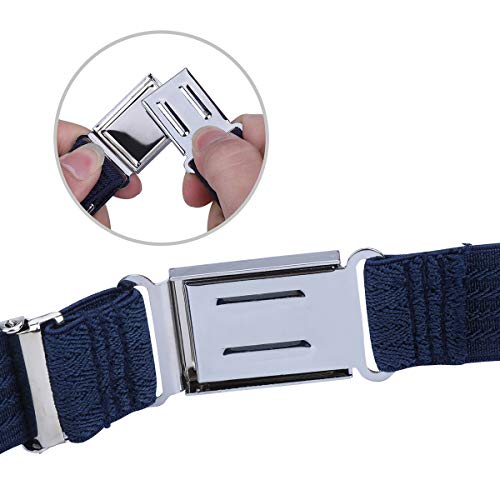 WELROG Kids Adjustable Magnetic Belt for Boys - Girls Elastic Stretch Buckle Belts (Navy Blue*2) - Image 5
