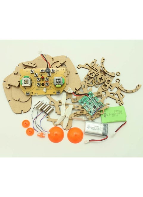 Model Remote Control Aircraft School Experiment DIY Science And Education Wooden Drone Four-axis Building Blocks Assembled Aircraft Science-Color:Complete Aircraft-Specifications:Official Standard