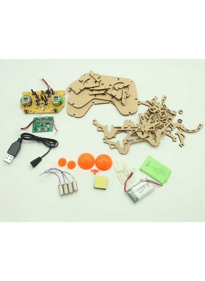 Model Remote Control Aircraft School Experiment DIY Science And Education Wooden Drone Four-axis Building Blocks Assembled Aircraft Science-Color:Complete Aircraft-Specifications:Official Standard