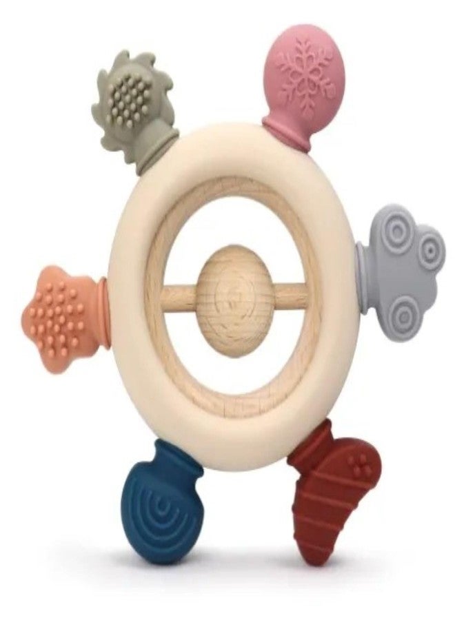 TOHIBEE Baby Teething Toys for 0-6 6-12 Months, BPA Free Baby Teether Sensory Toys for Babies 0 3 6 9 12 18 Months, Newborn Infant Toys Gifts for 1 One Year Old Baby Boys Girls (Non Jelly Shapes Handle) - Image 1