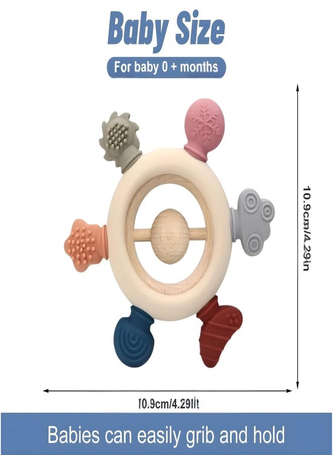 TOHIBEE Baby Teething Toys for 0-6 6-12 Months, BPA Free Baby Teether Sensory Toys for Babies 0 3 6 9 12 18 Months, Newborn Infant Toys Gifts for 1 One Year Old Baby Boys Girls (Non Jelly Shapes Handle) - Image 3