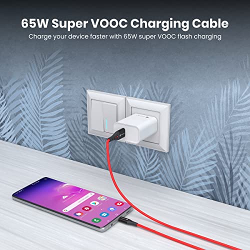 Portronics Konnect Dash 2 Unbreakable 6.5A 65w USB A to Type C VOOC Flash Charging Cable Design for OnePlus,Oppo(Red) - Image 2