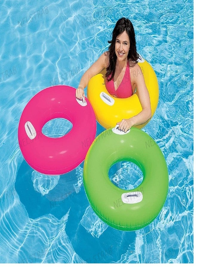 NELSTRAB:- Adult Swimg Ring Pool Swim Tube with 2 Handles for Swimming Pool Beach Baby(Size - 30''inch)(Multi Colour)(8 + Years Up)(1 PIS) - Image 4