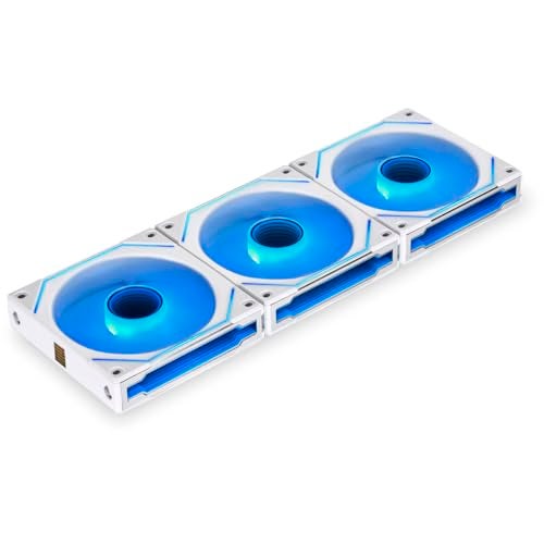 LIAN LI Lian-Li UNI FAN SL-Infinity 120mm ARGB Case Fan with Controller, 3-Pack - White - Image 1