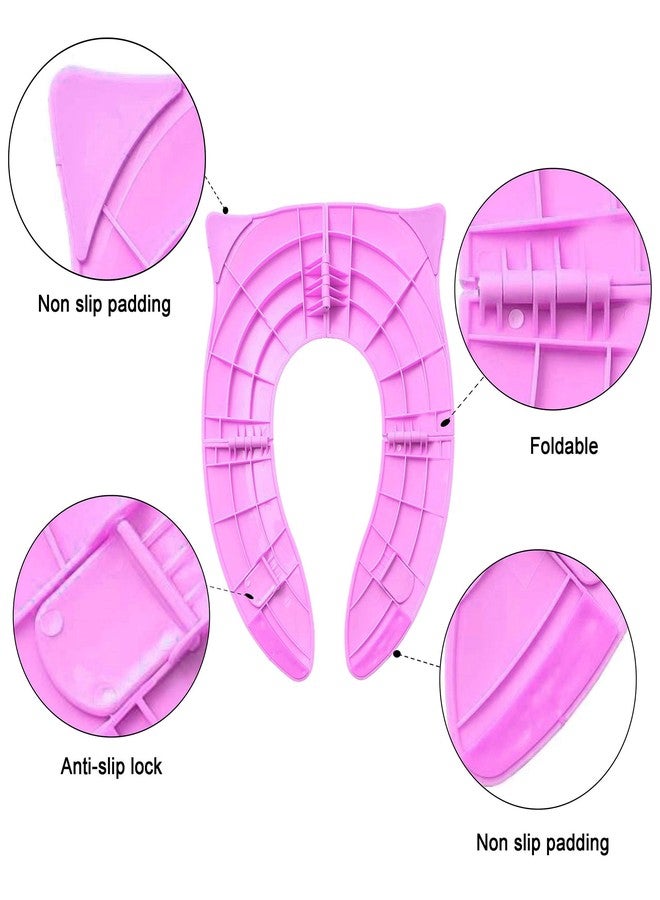 TECHHARK® Baby Potty Training Toilet Seat 2 Pcs Combo for Boys and Girls Kids, Non-Slip with Splash Guard, Fits Round & Oval Toilets, Free Includes Storage Hook (Pink 'n' Pink) - Image 4
