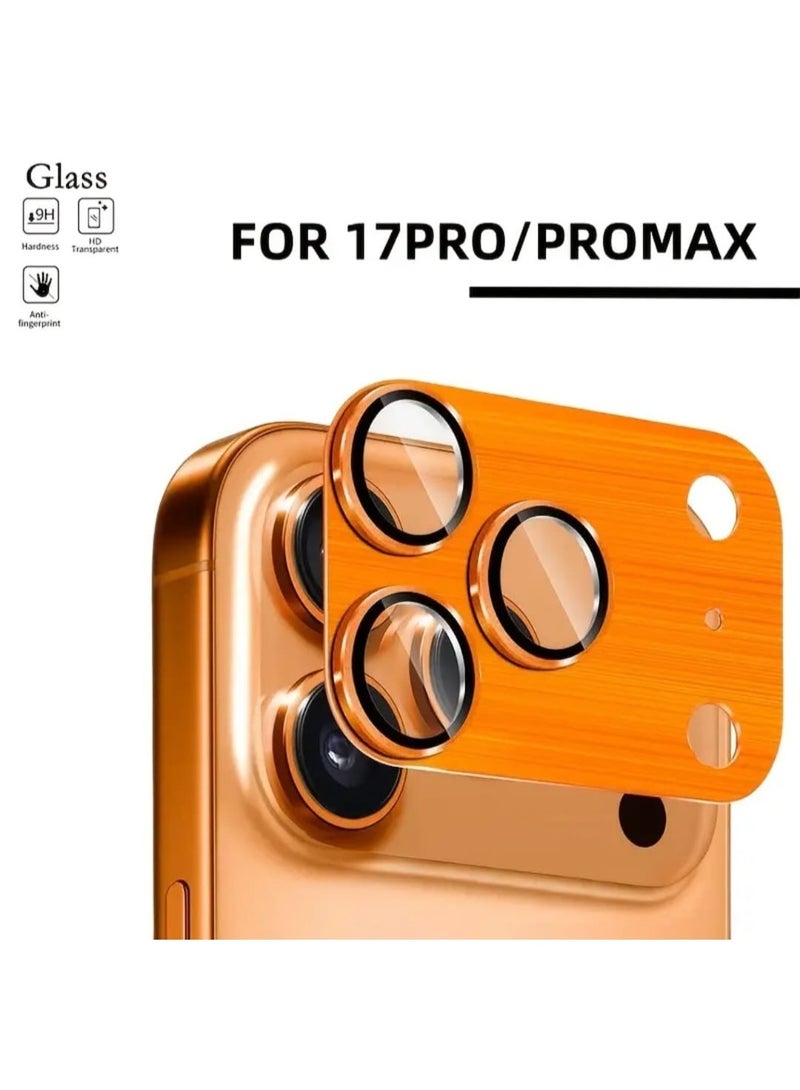 1pc Metal Aluminum Alloy Tempered Glass Camera Lens Protector for iPhone 17 Pro/Pro Max – Ultra HD, Scratch-Resistant, Anti-Fingerprint, Full Coverage, Durable & Easy to Install ✅
