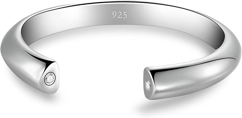 BORUO Toe Rings - Sterling Silver Band Ring - Stylish Toe Rings For Women - Sterling Silver Rings for Gifting - Chic 925 Sterling Silver Rings - Toe Rings For Women With Gift Bag, 2 mm, 3mm, 4mm - Image 2