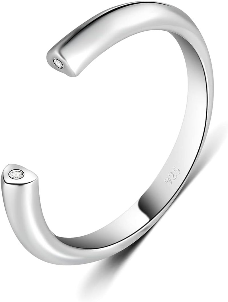 BORUO Toe Rings - Sterling Silver Band Ring - Stylish Toe Rings For Women - Sterling Silver Rings for Gifting - Chic 925 Sterling Silver Rings - Toe Rings For Women With Gift Bag, 2 mm, 3mm, 4mm - Image 1