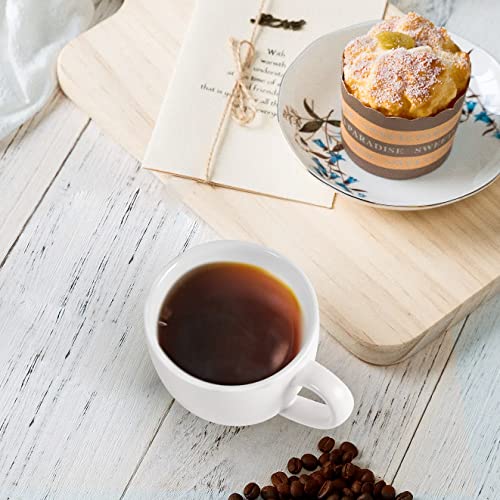homEdge Mini Porcelain Espresso Cup, 3 Ounces / 90 ml Tiny Coffee Mugs Demitasse for Espresso, Tea- White - Image 5