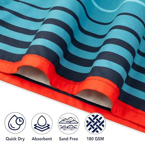 Suncube SUN CUBE Kids Surf Poncho, Hooded Changing Robe, Quick Dry, Absorbent, Lightweight Sand-Resistant Microfiber Wearable Towel, Beach & Pool Cover-Up for Boys & Girls (Ages 3-7, Orange Stripe) - Image 5