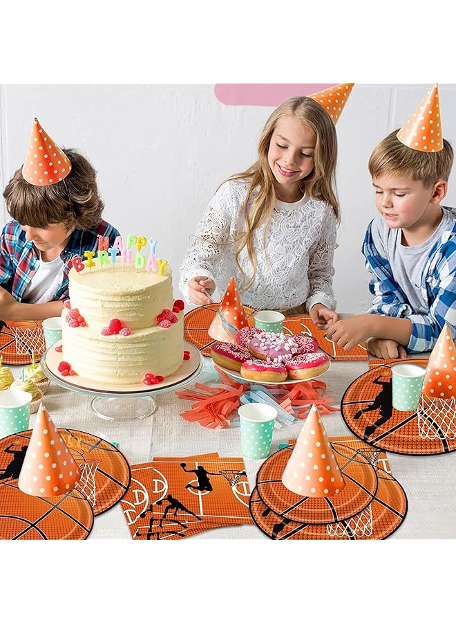 KASTWAVE Basketball Birthday Plates And Napkins, 72Pcs Boy Basketball Party Paper Tableware Set For Kids Basketball Game Decorations Supplie Serves 24 Guests - Image 3