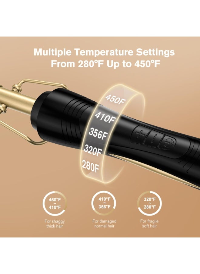 ACLIX Hot Comb,450F Adjustable Temperature Hair Straightener Anti-Scald Heat Pressing Combs,Ceramic Electric Fast Heating Hair Straightening Comb,Curling Iron with Dual Voltage Auto and Shut-Off - Image 4