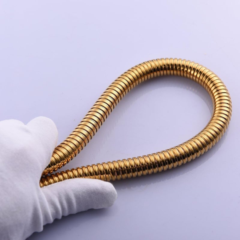 Stainless Steel Shower Hose 1.5m Solid Brass Connector Kink Resistant Flexible Shower Hose Gold - Image 4