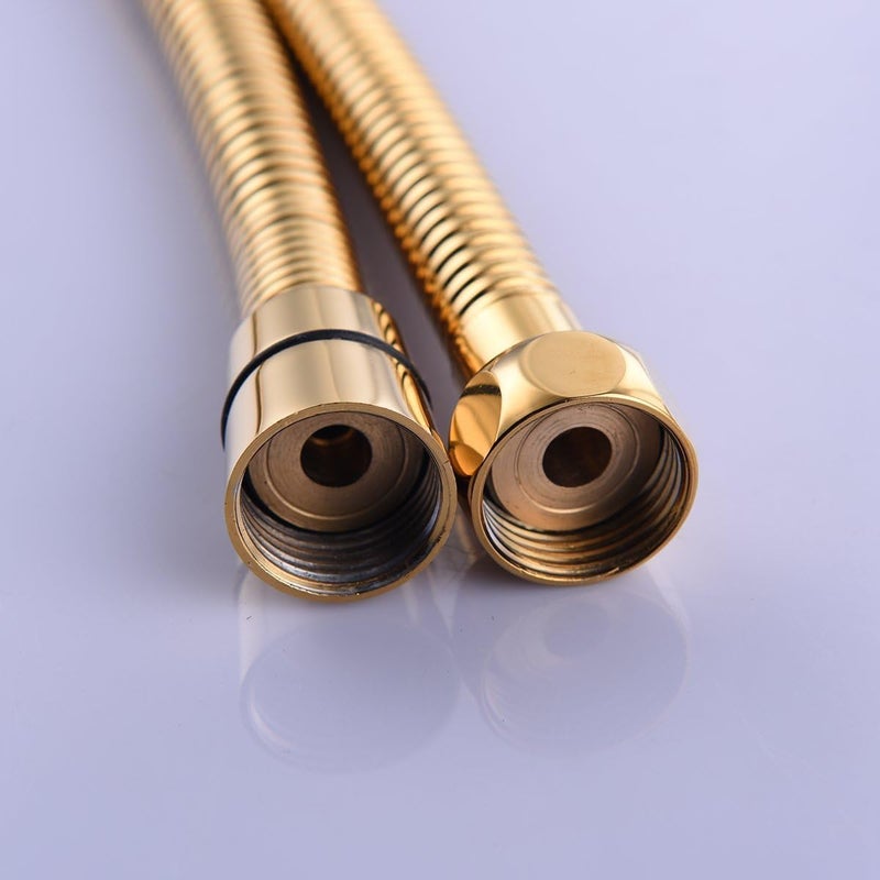Stainless Steel Shower Hose 1.5m Solid Brass Connector Kink Resistant Flexible Shower Hose Gold - Image 5