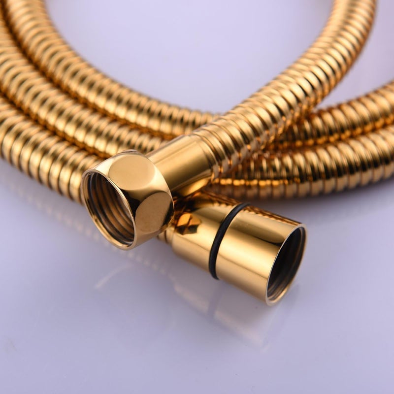 Stainless Steel Shower Hose 1.5m Solid Brass Connector Kink Resistant Flexible Shower Hose Gold - Image 2