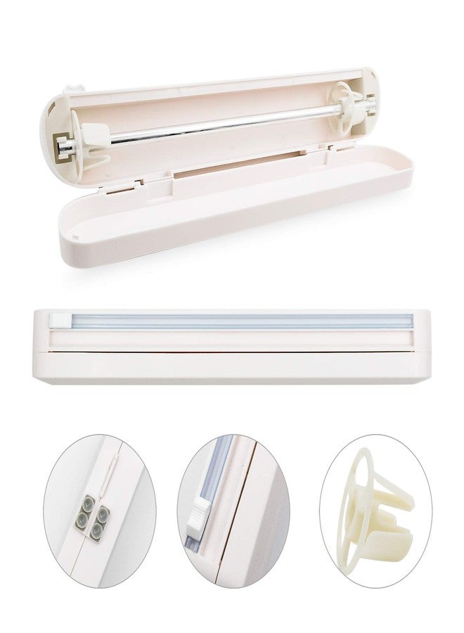 souG Reusable Plastic Wrap Dispenser with Cutter, Food Wrap Dispenser, Refillable Cling Film/Wax Paper, 1 Roll Plastic Food Wrap Included - Image 3