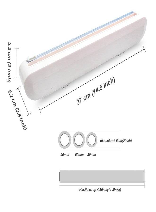 souG Reusable Plastic Wrap Dispenser with Cutter, Food Wrap Dispenser, Refillable Cling Film/Wax Paper, 1 Roll Plastic Food Wrap Included - Image 2