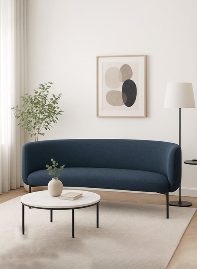 YI ONE 2-Seater Sofa – Modern Blue  Fabric Office & Home Reception Sofa with Steel Inner Frame and High-Density Foam – Comfortable Couch for Waiting Areas & Living Room (155 x 73.5 x 75 cm - Image 1