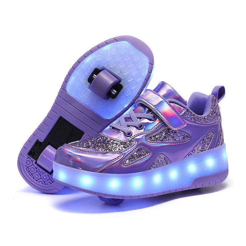 Miya Kids And Adult Roller Skates Shoes 4 Wheels Roller Shoes Boys Girls Wheel Shoes Roller Sneakers Shoes for Beginner More Balanced - Image 1