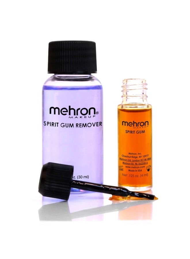 mehron مجموعة أدوات إزالة الصمغ والمكياج من Mehron | لاصق ومزيل الصمغ من Spirit Gum | غراء تجميلي احترافي للوجه والبشرة والجسم - Image 1