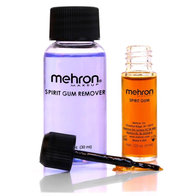 mehron مجموعة أدوات إزالة الصمغ والمكياج من Mehron | لاصق ومزيل الصمغ من Spirit Gum | غراء تجميلي احترافي للوجه والبشرة والجسم - Image 1