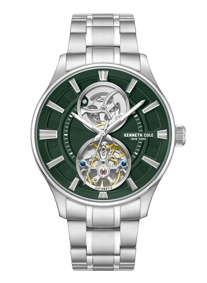 Kenneth Cole New York Kenneth Cole New York 43.5mm Automatic Men's Watch with Green Dial & Stainless Steel Bracelet