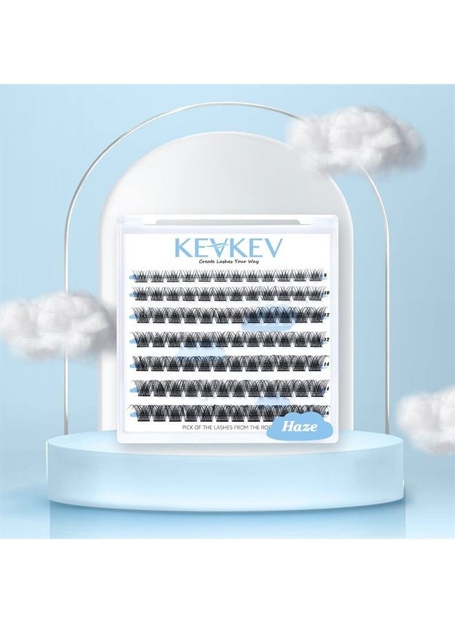 KevKev Lash Clusters 84 Pcs Cluster Lashes Eyelash Clusters DIY Cluster Eyelash Extensions Individual Lashes Thin Band & Soft(Haze,D-16mm)  - Image 3
