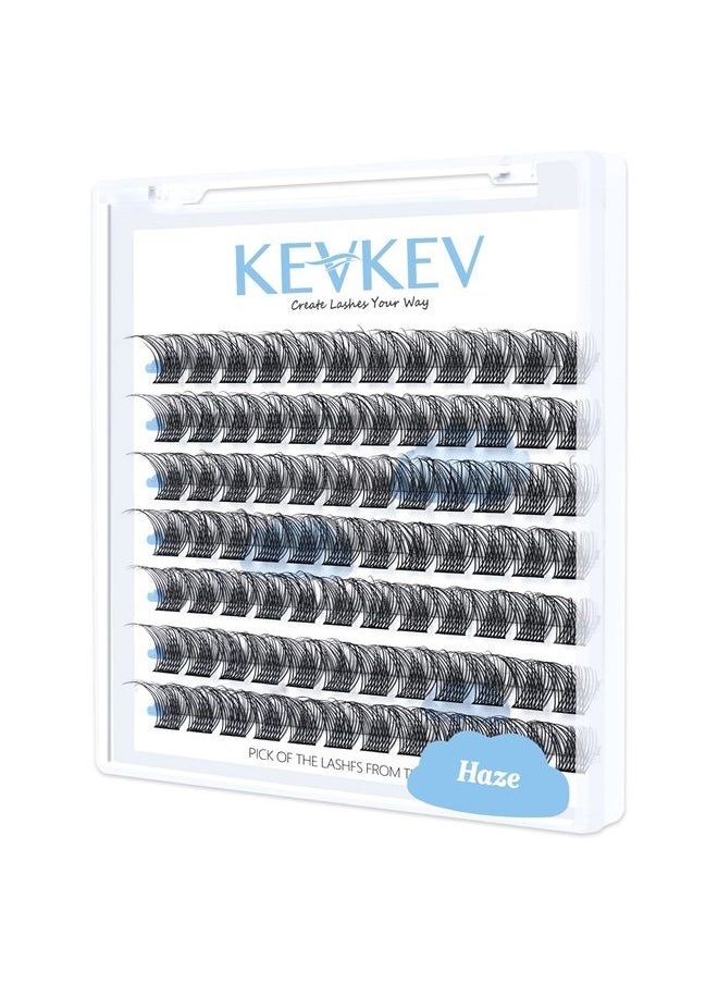 KevKev Lash Clusters 84 Pcs Cluster Lashes Eyelash Clusters DIY Cluster Eyelash Extensions Individual Lashes Thin Band & Soft(Haze,D-16mm)  - Image 1