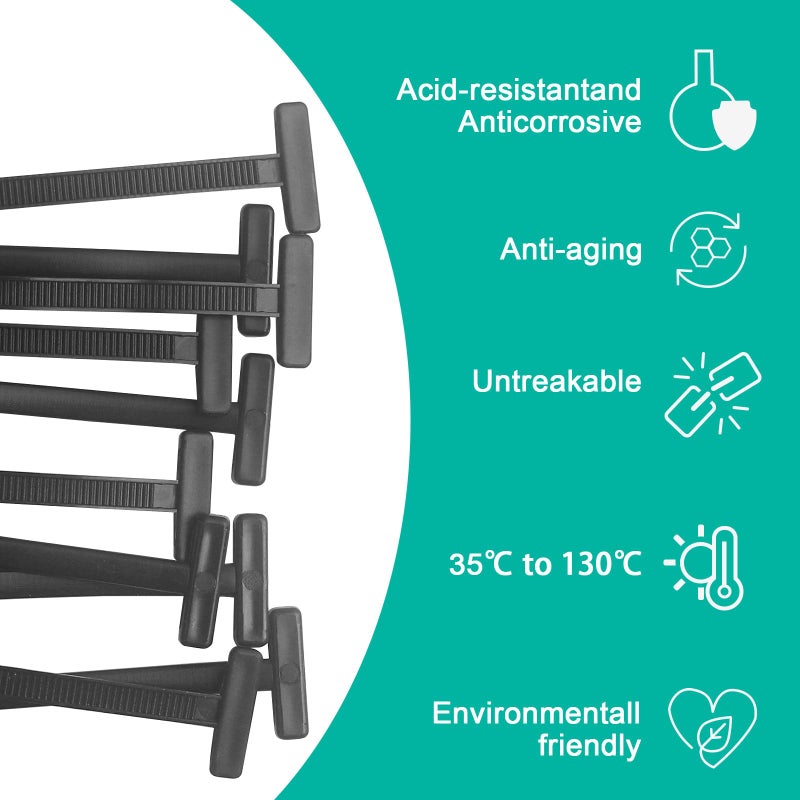 KHPHEIY 150Pcs Nylon Universal Cable Tie Buckle - New Multifunctional Nylon Zip Ties, Heavy Duty Plastic Rivet T Zip Ties Style, for Daily Maintenance And Fixing Of Automobiles - Image 5