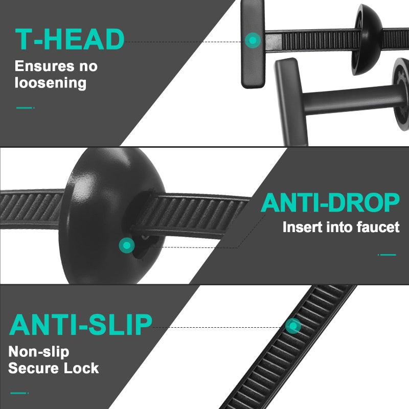 KHPHEIY 150Pcs Nylon Universal Cable Tie Buckle - New Multifunctional Nylon Zip Ties, Heavy Duty Plastic Rivet T Zip Ties Style, for Daily Maintenance And Fixing Of Automobiles - Image 4