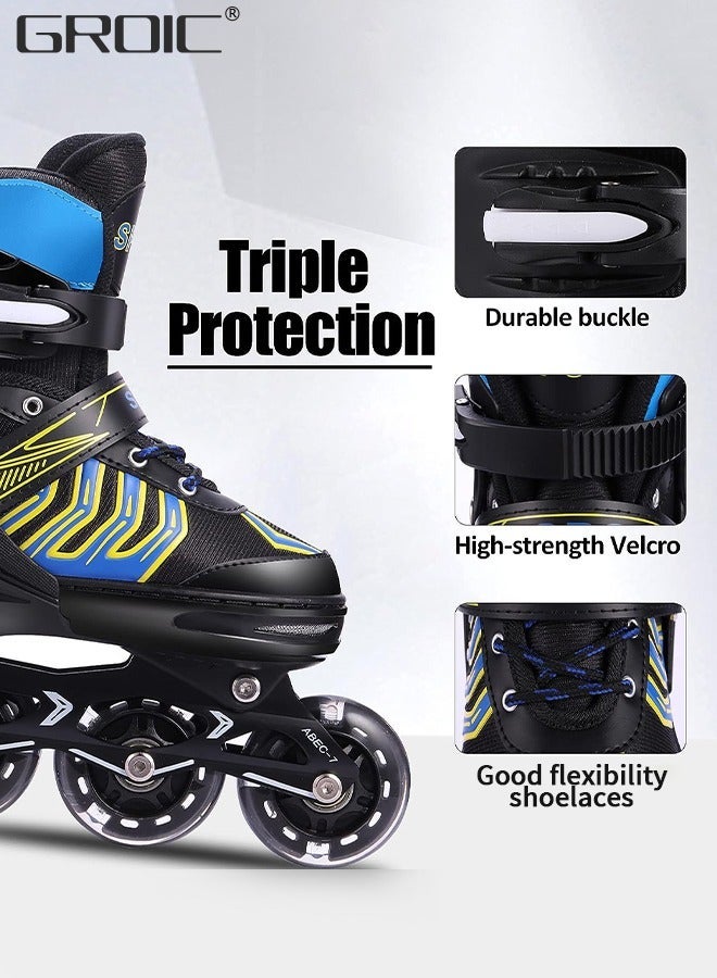 GROIC Adjustable Toddler Kids Roller Skates with Light Up Wheels，Professional Inline Skating Shoes, 8 Lighting Wheel Comfort Skate Shoes,Kids - Image 2
