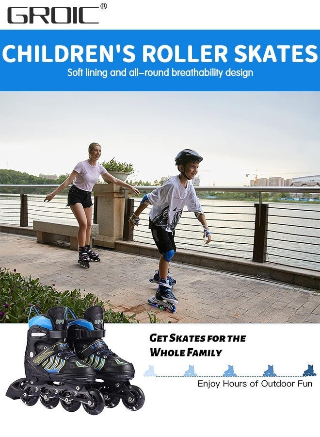 GROIC Adjustable Toddler Kids Roller Skates with Light Up Wheels，Professional Inline Skating Shoes, 8 Lighting Wheel Comfort Skate Shoes,Kids - Image 5