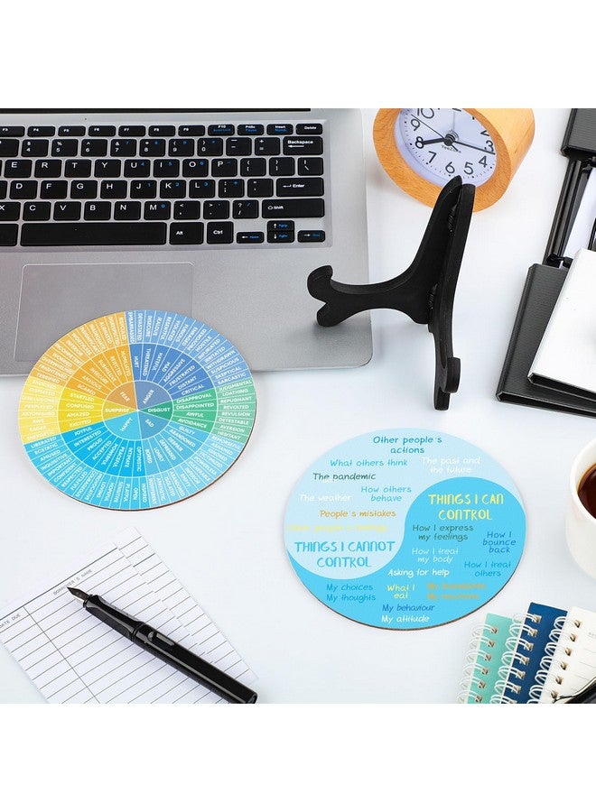 اياستي قطعتان من الأشياء التي يمكنني التحكم بها في ديكور مكتب العلاج، مخطط عجلة المشاعر، ملصق عجلة المشاعر المهدئة، ديكور الصحة العقلية، مشاعر علم النفس، للمنزل، المكتب، المستشار، النساء، الرجال (جديد) - Image 4