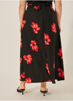Styli Plus Size Floral Print A-Line Maxi Skirt  - Image 5