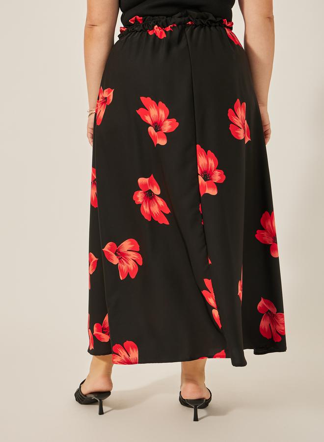 Styli Plus Size Floral Print A-Line Maxi Skirt  - Image 5