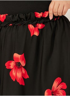 Styli Plus Size Floral Print A-Line Maxi Skirt  - Image 4