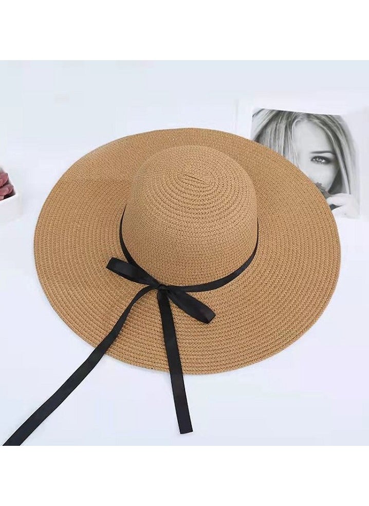 KUYING New Big Eave Road Flying Straw Hat Foldable Sun Visor  - Image 1