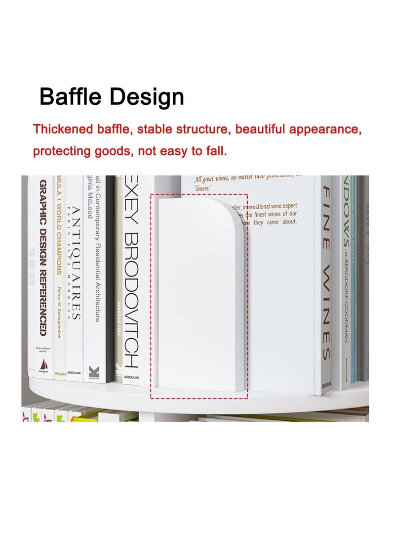 Generic - 5 Tier Rotating Bookshelf High-Density Bookcase Modern 360° Tall Book Shelf Storage Display Rack Floor Standing Shelves with Baffle for Home Living Room Study Office White - Image 1