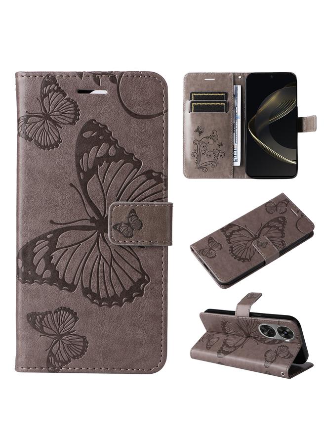 S-TOP Case For Huawei nova 12 SE / nova 11 SE 3D Butterfly Embossed Pattern Flip Leather Phone Case - Image 1