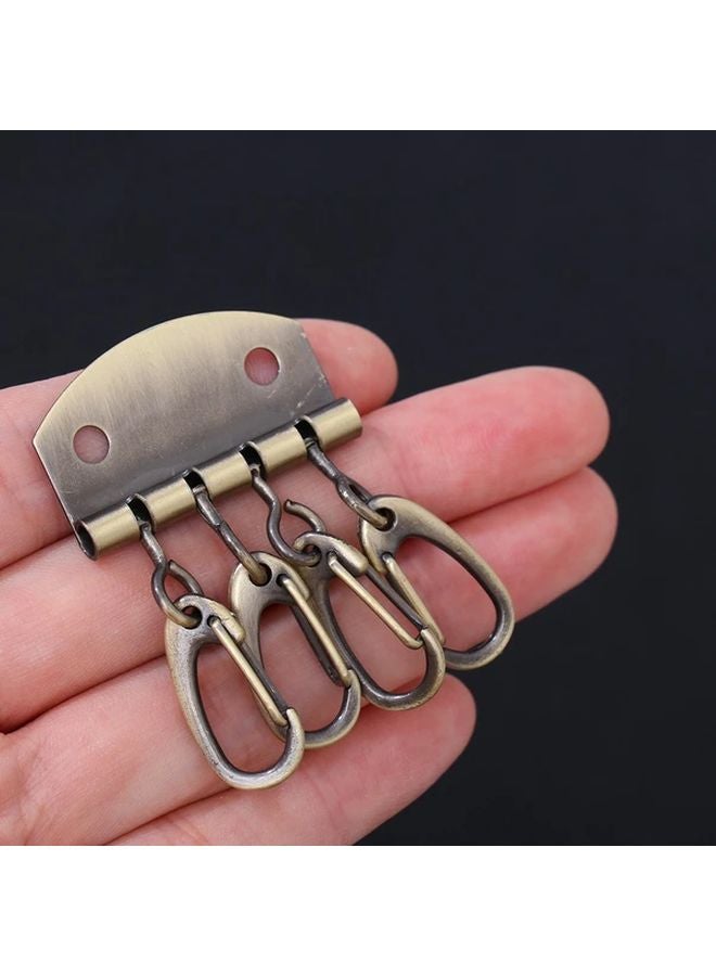 Bronze Zinc Alloy Rivet Hook Keyring Leather Bag Accessory DIY Craft Tool Multiple Hooks - Image 2