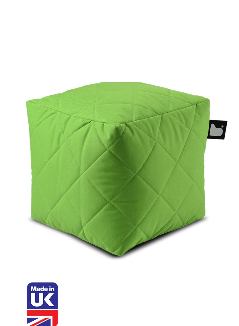 Extreme Lounging Extreme Lounging® - Original Quilted B-Box Pouf - Made in UK - Premium Quality Double Stitched Ottoman - UV Protected & Waterproof Stool, Ideal for Indoor & Outdoor Use - 40x40x40cm - Lime - Image 1