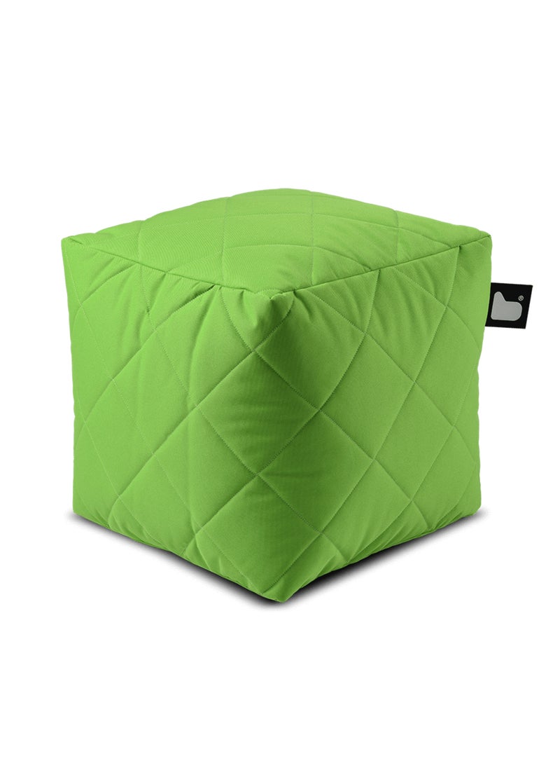 Extreme Lounging Extreme Lounging® - Original Quilted B-Box Pouf - Made in UK - Premium Quality Double Stitched Ottoman - UV Protected & Waterproof Stool, Ideal for Indoor & Outdoor Use - 40x40x40cm - Lime - Image 2