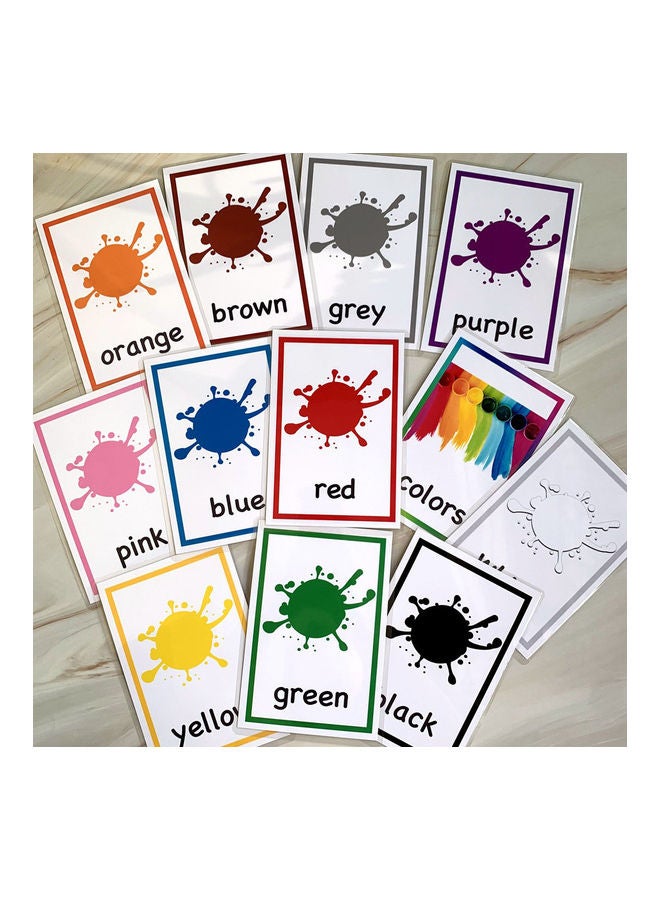 xozgdovg 12-Piece English Learning Word Cards for Children 8 X 11 X 1cm  - Image 1