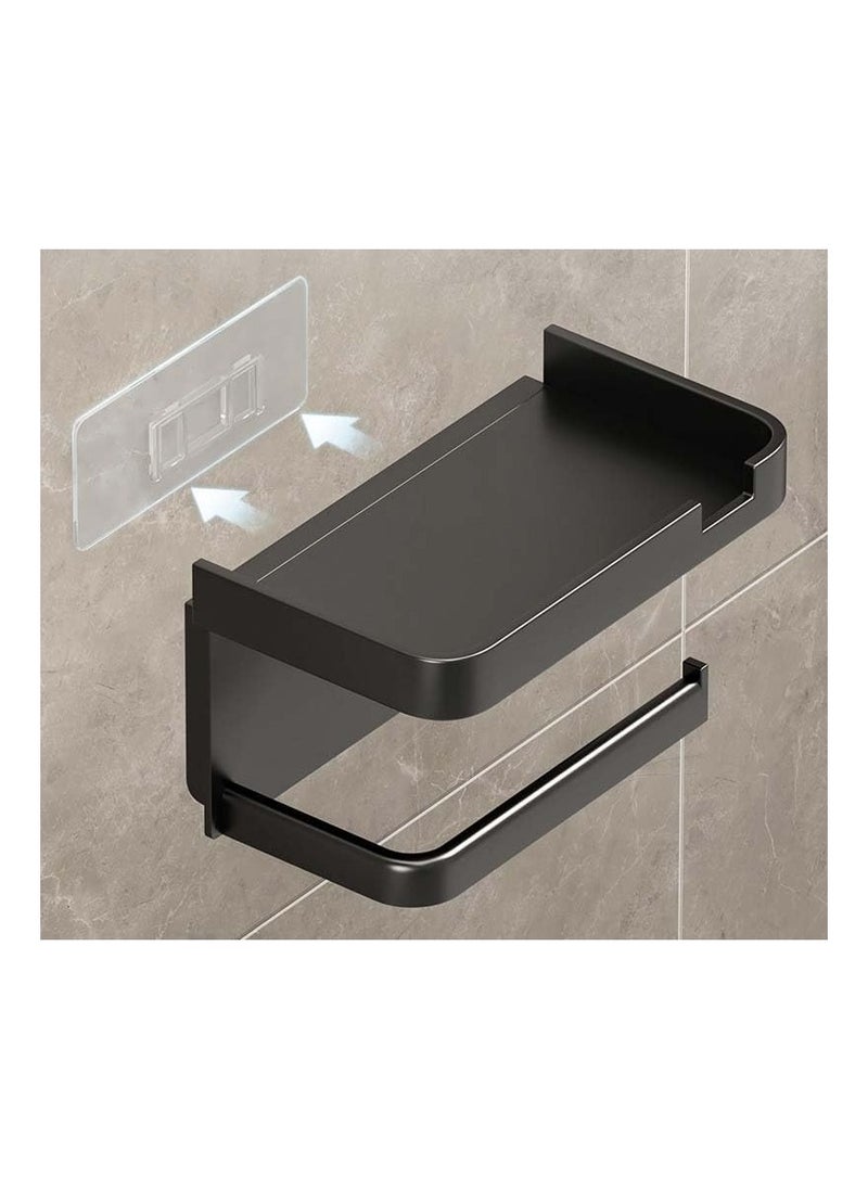 RATSAW Toilet Paper Holder with Phone Shelf Adhesive Wall Mounted Toilet Paper Roll Holder Bathroom Tissue Holder  - Image 4
