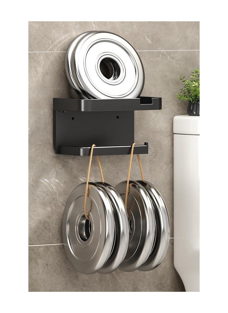RATSAW Toilet Paper Holder with Phone Shelf Adhesive Wall Mounted Toilet Paper Roll Holder Bathroom Tissue Holder  - Image 3
